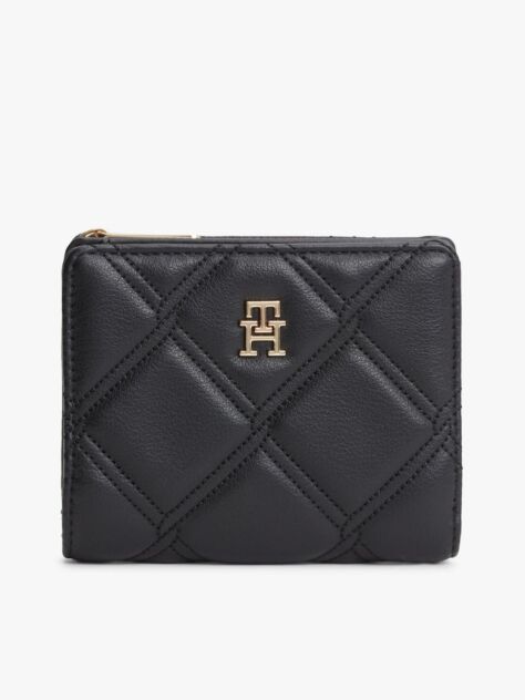Black Quilted TH Monogram Bifold Wallet  Women