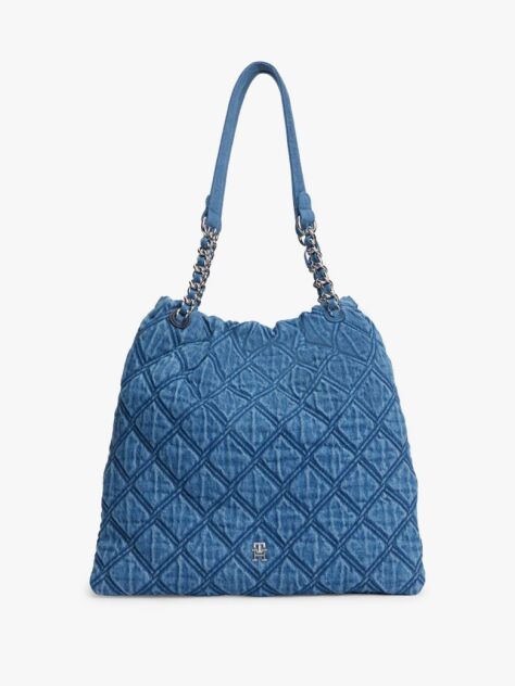 Denim TH Monogram Quilted Denim Tote Bag  Women