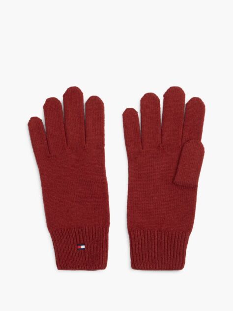 Red Hilfiger Flag Gloves With Wool  Women