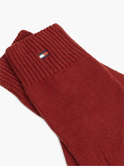 Red Hilfiger Flag Gloves With Wool  Women