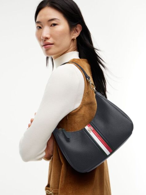 Blue Essential Corporate Global Stripe Shoulder Bag  Women
