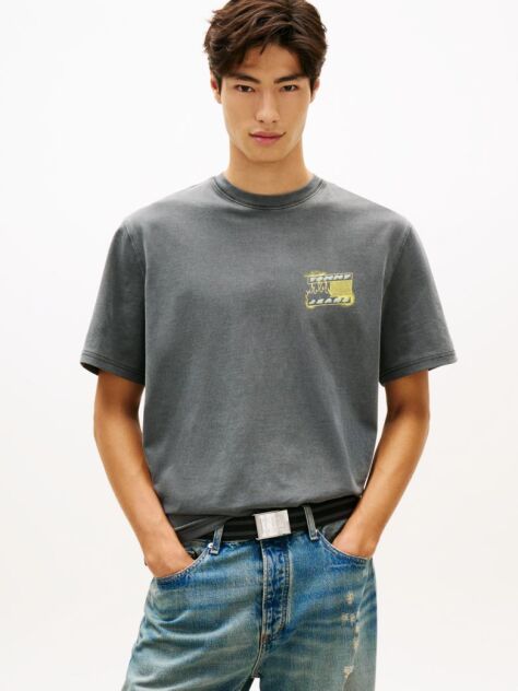 Black 90s Back Bubble Logo Jersey T-Shirt  Men