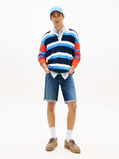 Denim Ronnie Faded Slim Denim Bermuda Shorts  Men