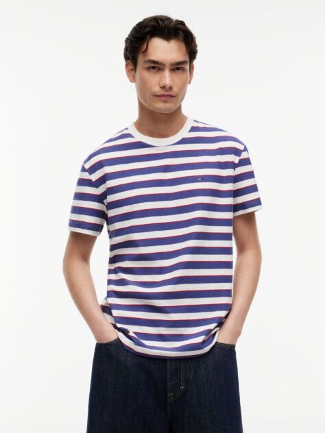 Multi Tommy Flag Stripe Jersey T-Shirt  Men