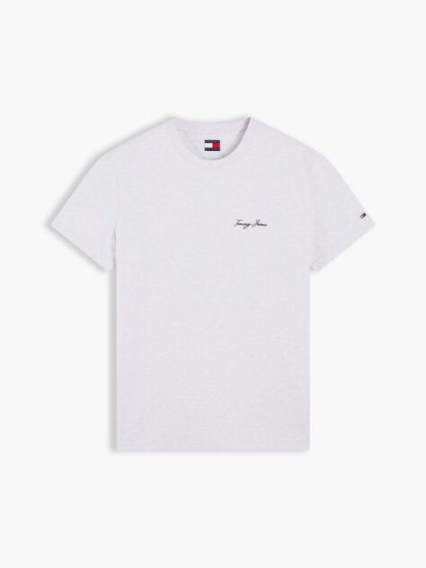 Grey Logo Flag Embroidery Peached T-Shirt  Men