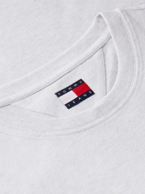 Grey Logo Flag Embroidery Peached T-Shirt  Men