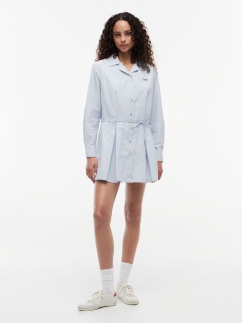Multi Stripe Pleated Mini Shirt Dress  Women