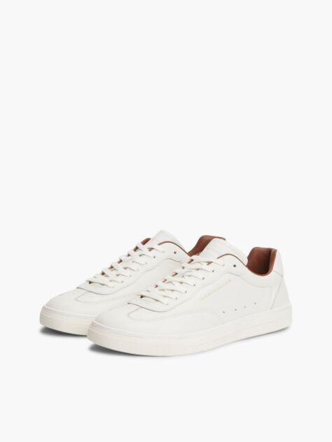 Beige New York Label Luxe Leather Sneakers  Men