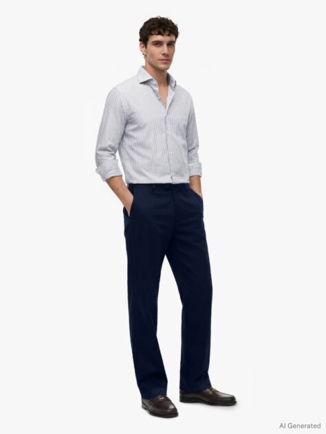 Multi Smart Casual Πουκάμισο Oxford Σε Γραμμή Slim  Άνδρες