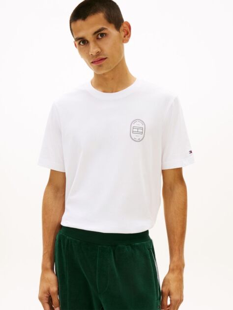 White Logo Crew Neck T-Shirt  Men