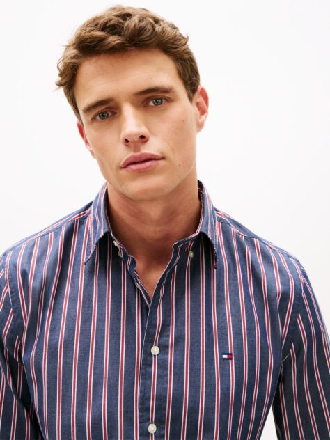 Multi TH Flex Regular Fit Stripe Poplin Shirt  Men