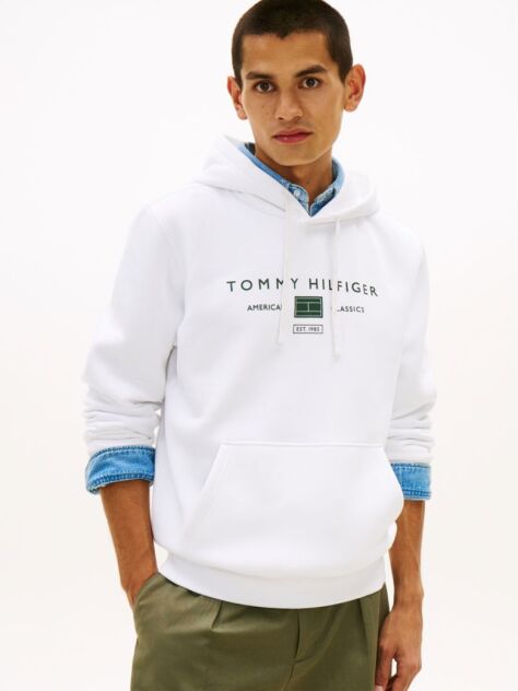 Άσπρο Hoody Με Λογότυπο  Άνδρες