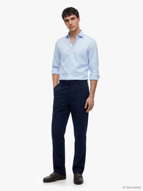 Blue Smart Casual TH Flex Slim Fit Shirt  Men