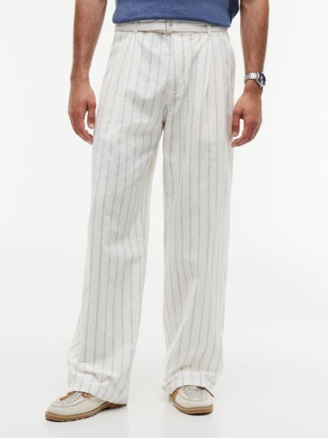 Multi Linen Stripe Trousers  Men