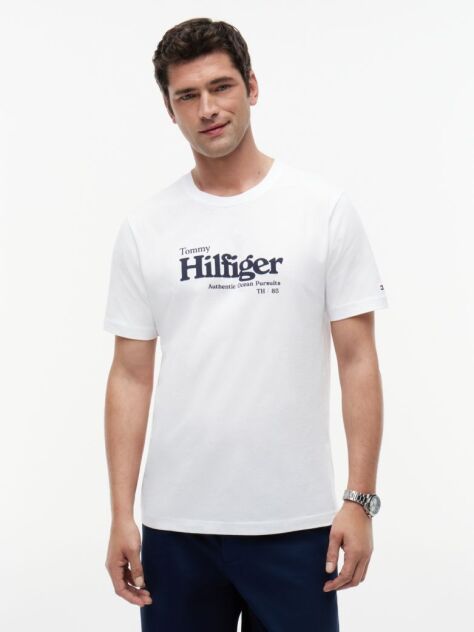 Άσπρο T-Shirt Με Λογότυπο  Άνδρες