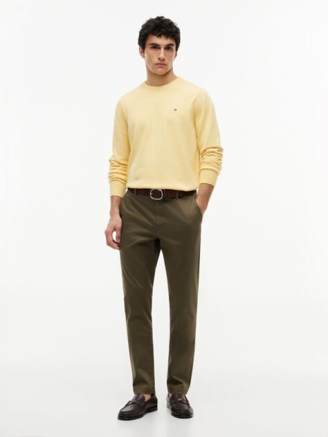 Green Bleecker Slim Printed Structured Chinos  Men