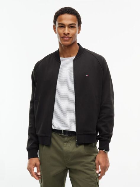Black Performance Intechno Knit Zip-Thru Bomber Jacket  Men