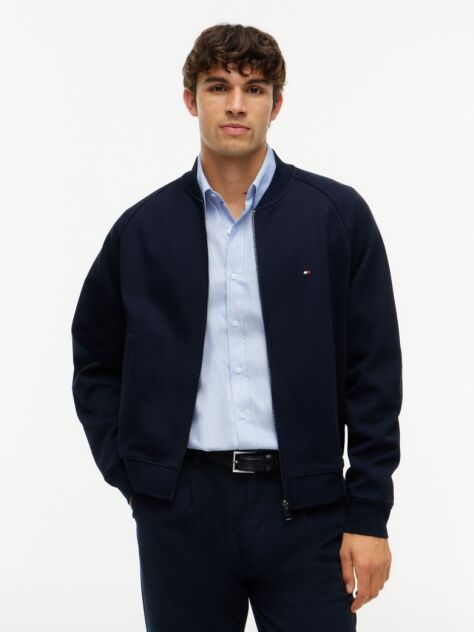 Blue Performance Intechno Knit Zip-Thru Bomber Jacket  Men