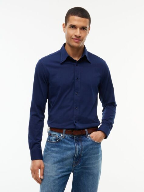 Blue Performance New York Label Slim Fit Jersey Shirt  Men