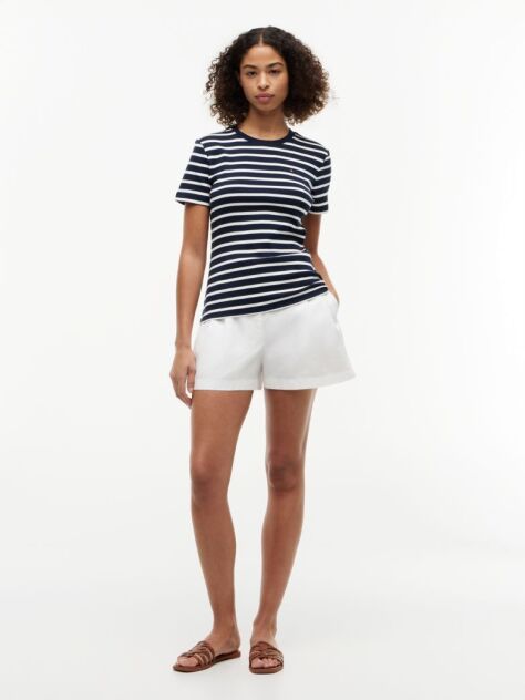 Multi Flag Embroidery Ribbed Slim T-Shirt  Women