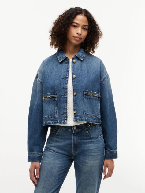 Blue Flag Horsebit Relaxed Denim Jacket  Women