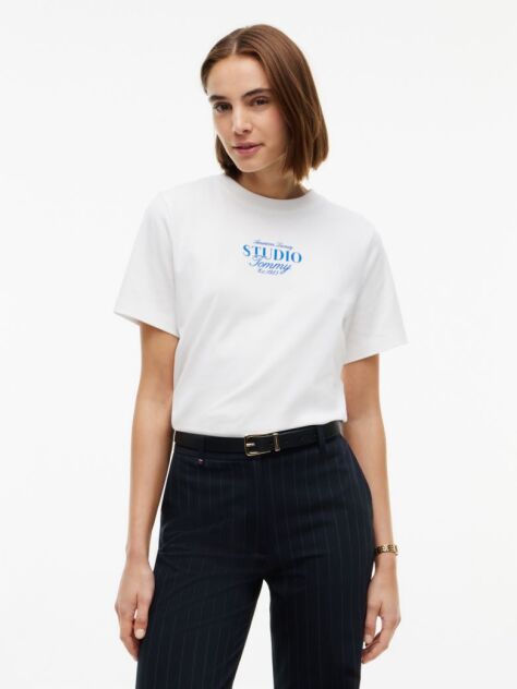 Beige Logo Interlock Knit Crew Neck T-Shirt  Women