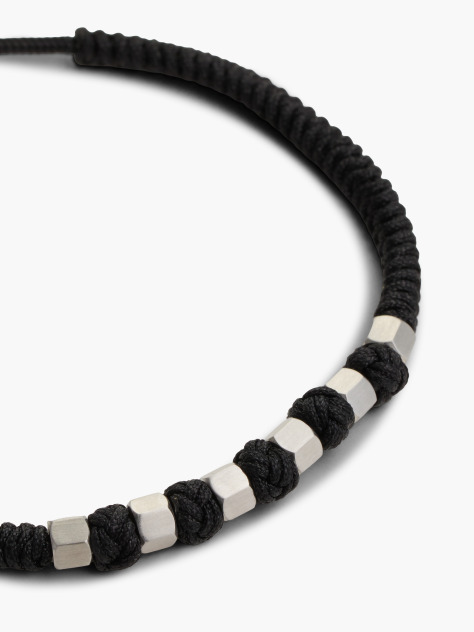 Black Black Adjustable Sliding Knot Bracelet  Men