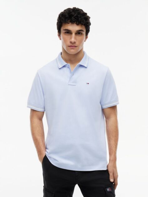 Blue Tommy Flag Regular Fit Tipped Polo Shirt  Men