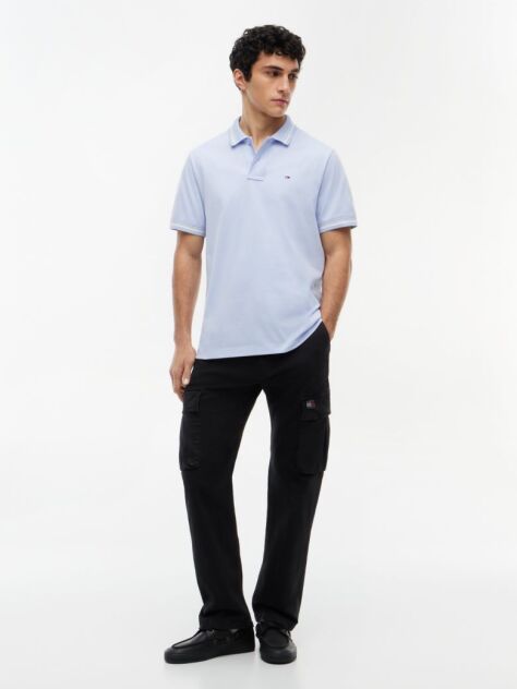 Blue Tommy Flag Regular Fit Tipped Polo Shirt  Men