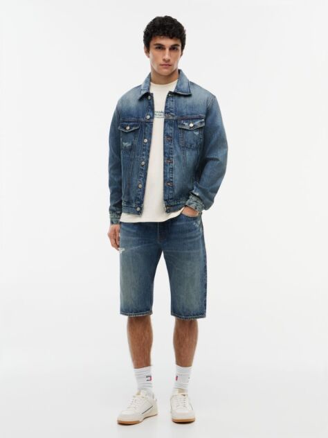 Denim Ryan Distressed Denim Trucker Jacket  Men