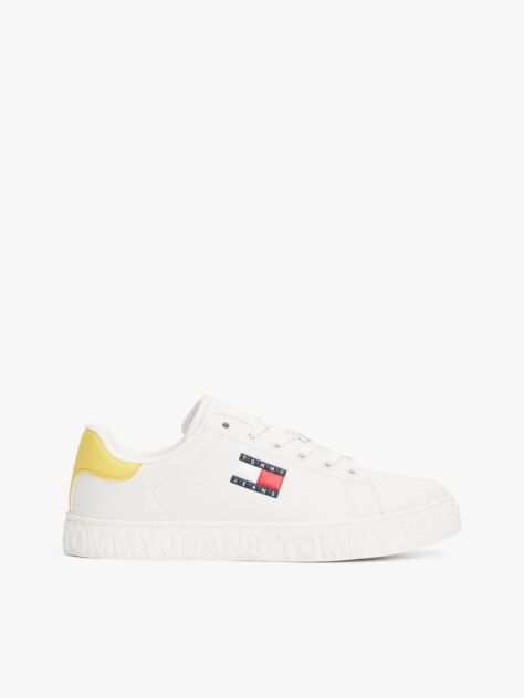 Κίτρινο Sneakers Με Ανάγλυφο Λογότυπο Σε Αντίθεση  Γυναίκες