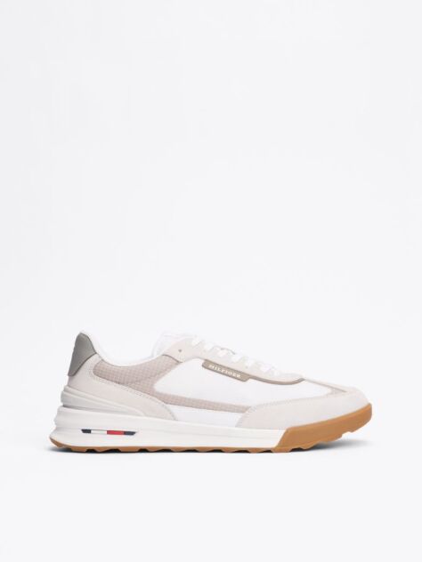White Leather Cleat Classic Trainers  Men