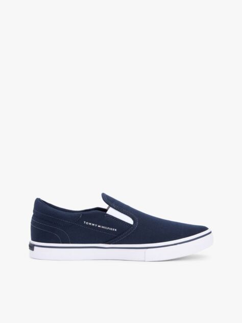 Μπλε Slip-On Sneakers Από Canvas  Άνδρες