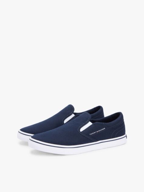 Μπλε Slip-On Sneakers Από Canvas  Άνδρες