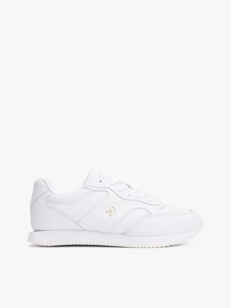 Άσπρο TH Monogram Δερμάτινα Sneakers Με Colour-Pop Λεπτομέρειες  Γυναίκες