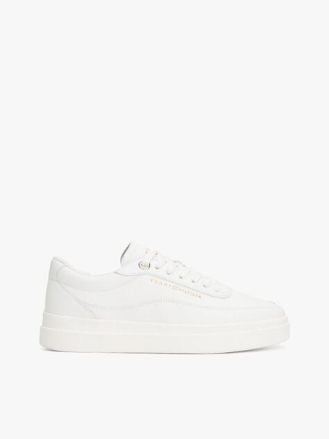 Άσπρο Δερμάτινα Sneakers Σε Στιλ Πλατφόρμας  Γυναίκες