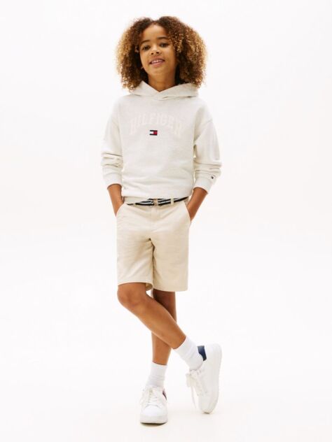 Beige Belted Woven Shorts  Boys