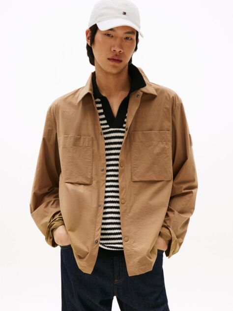 Brown Performance Water Repellent Shirt Jacket  Men
