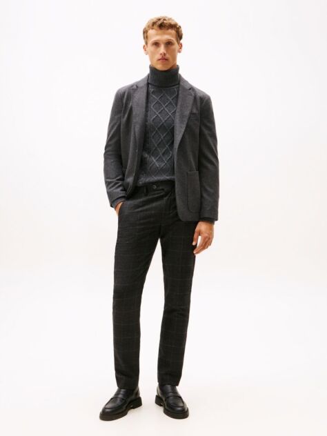 Γκρι Smart Casual Denton Καρό Παντελόνι Chinos Σε Ίσια Γραμμή  Άνδρες
