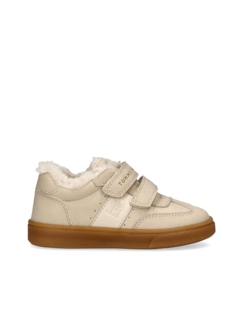 Beige Teddy Lined Velcro Sneakers  Girls