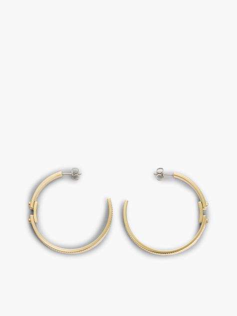 Gold Gold-Plated Stripe Hoop Earrings  Women