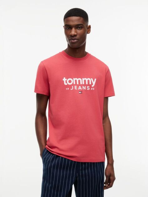 Κόκκινο Slim T-Shirt Με Λογότυπο Και Σχέδιο  Άνδρες
