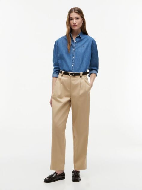 Blue Boxy Fit Lightweight Denim Shirt  Women