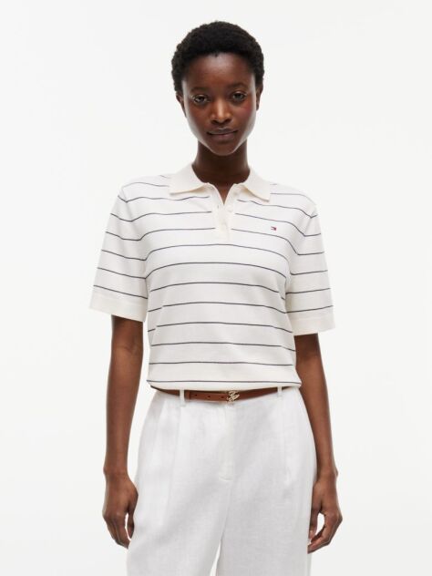 Multi Boxy Fit Jersey Polo Shirt  Women
