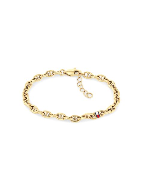 Gold Gold-Plated Flag Mariner Chain-Link Bracelet  Women