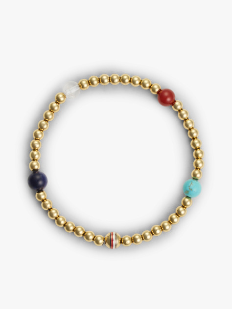 Gold Gold-Plated Semi-Precious Bead Bracelet  Women