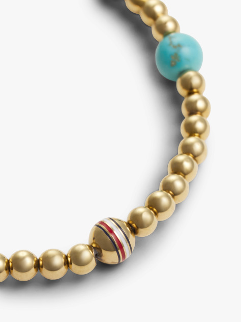 Gold Gold-Plated Semi-Precious Bead Bracelet  Women