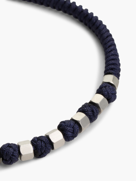 Blue Black Adjustable Sliding Knot Bracelet  Men