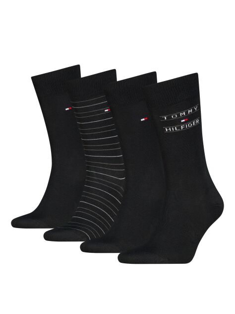 Black Tommy Hilfiger Men's Classic Socks 4 Pack  Men