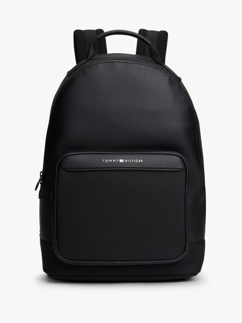 Black Metal Logo Backpack  Men